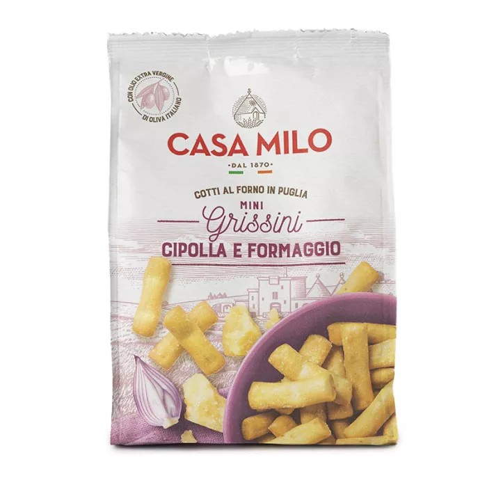 Casa Milo mini grissini cibuľa a syr 150g