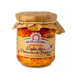 Delizie di Calabria zmes cesnaku a chilli papričiek v oleji 180g thumbnail-1