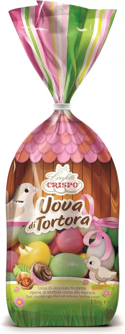 Crispo Uova di Tortora vajíčka z horkej čokolády a lieskovoorieškovým krémom 150g thumbnail-1