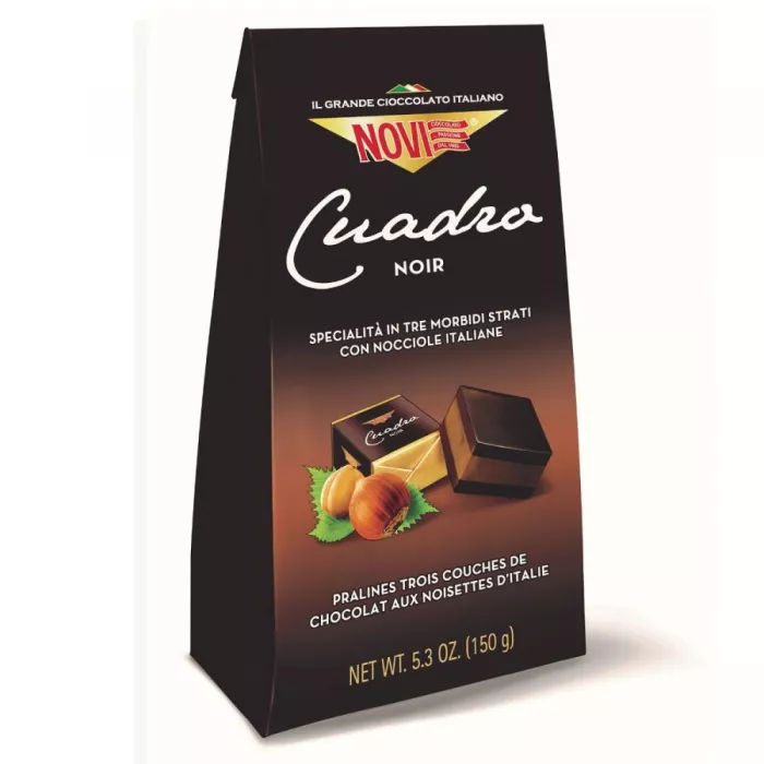 Novi Cuadro čokoládové pralinky s lieskovcovým krémom a nizkotučným kakaom 150g