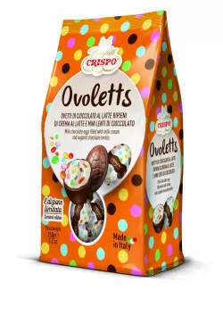 Crispo Ovoletts čokoládové vajíčka s mliečnym krémom a lentilkami 150g thumbnail-1