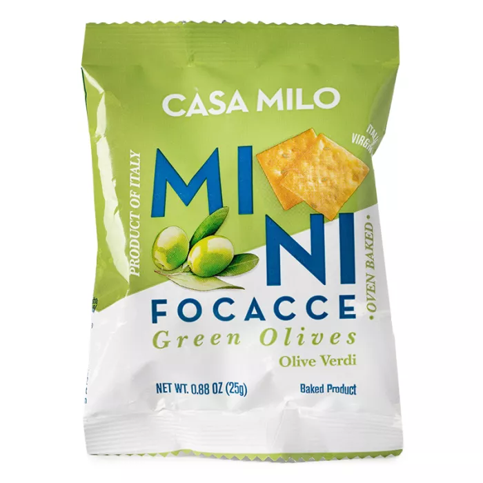 Casa Milo mini focacce zelené olivy 25g