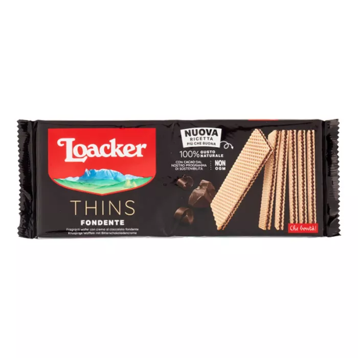 Loacker Thins chrumkavé oblátky s krémom z horkej čokolády 150g