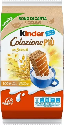Ferrero Kinder Colazione Piu raňajkové buchtičky s mliekom sladom a 5 cereáliami 290g thumbnail-1